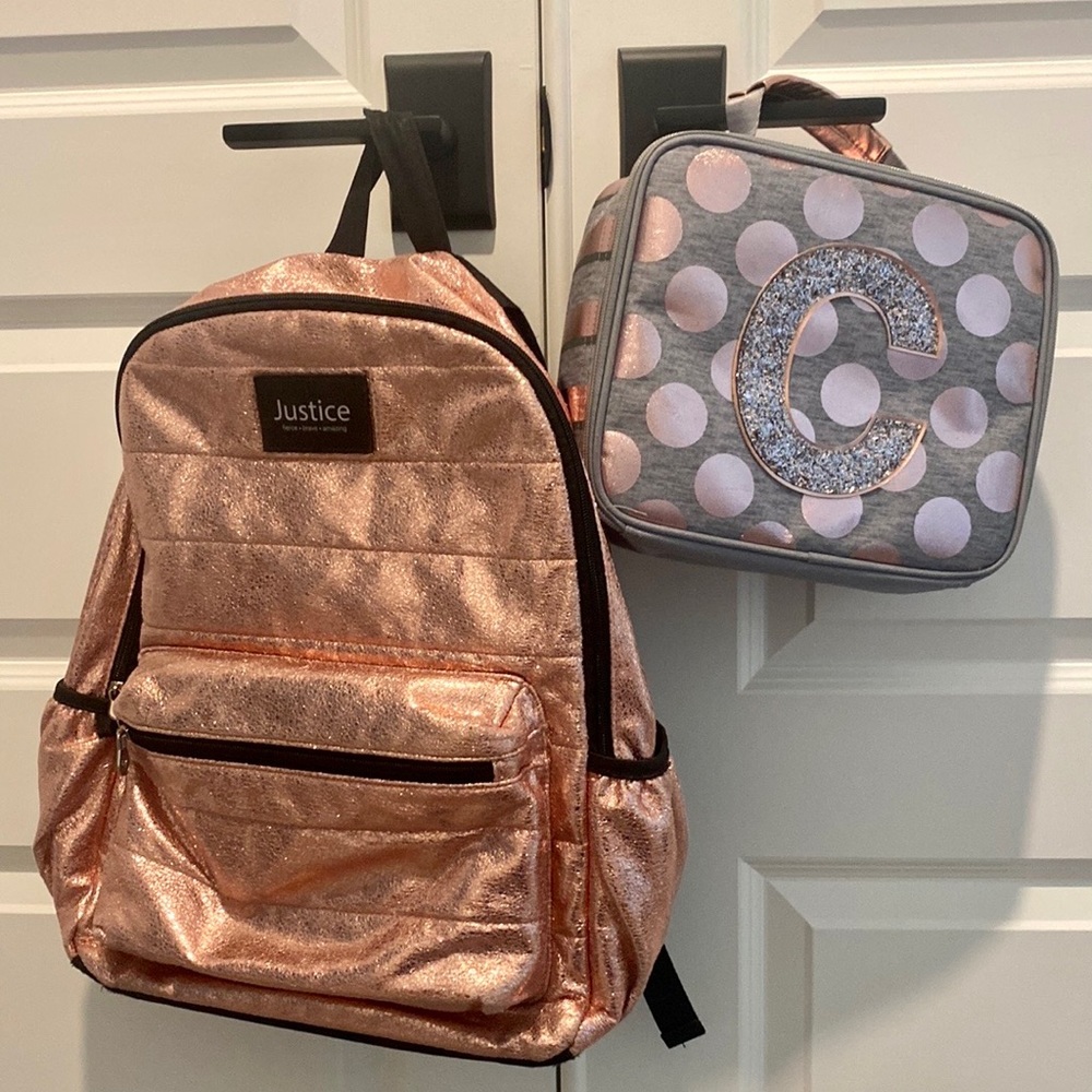 Justice Backpack/“C” Initial Lunchbox